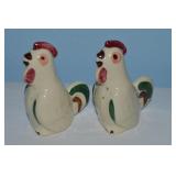 Vtg Shawnee Art Pottery Rooster Chickens Salt &