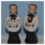 Pair Vtg Ceramic Choir Boy Figures 6" Tall