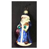 Blown Art Glass Santa Claus Christmas Ornament