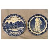 Pair of Old English Staffordshire Souvenir Plates