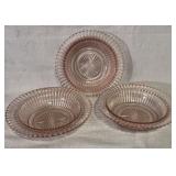Anchor Hocking Pink Queen Mary 3pc Nesting Bowl