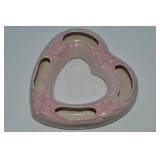 Rosemeade Art Pottery Heart Flower Frog Planter