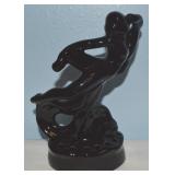 Vtg Camark Black Glossy Art Pottery Art Nouveau