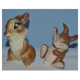 (2) Vtg Walt Disney Ceramic Figures Thumper &