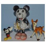 (3) Vtg Disney Figures w/Japan Bisque Mickey Mouse
