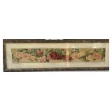 Antique Signed "Yard" 42" x 12.5" Roses Framed