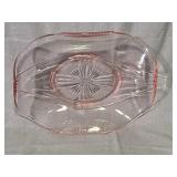 Unique Pink Depression Glass Footed Serving