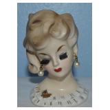 Vtg Napco Pottery Ceramic C5937 Lady Head Vase