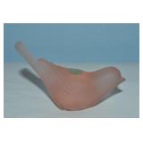 Vtg Westmoreland Pink Satin Glass Bird Figure 3.25