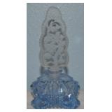 Vtg Czechoslovakia Signed Cut Glass Blue Perfume