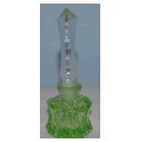 Vtg Czechoslovakia Vaseline Glass Perfume Bottle