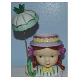 Vtg Thames Japan Ceramic C2602 Girl w/ Parasol