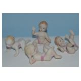 (4) Vtg Japan Bisque Porcelain Playful Baby Cherub