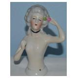 Antique German Porcelain Victorian Lady Half Doll