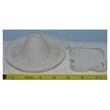 Antique WB NY Milk Glass Trinket Dish + Juicer