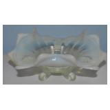 Vtg Northwood Opalescent Glass Klondyke 3 Footed