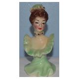 Vtg Josef Original CA Ceramic Vilia Green Dress 6"