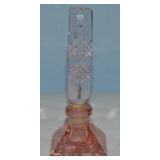 Vtg Pink Wolfle Czech Cut Crystal Perfume Bottle