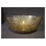 Vtg Federal Amber Glass Madrid Deep Salad Bowl