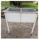 Vintage Double Basin Galvanized Metal Wash Tub