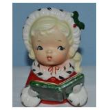 Vtg Napco Ware Christmas Caroler Blonde Ponytail