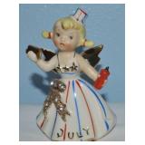 Vtg Lefton Ceramic 1987J July Angel Girl Figure