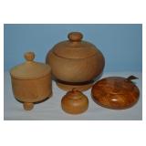 (4) Antique/Vtg Norwegian Carved/Turned Wooden