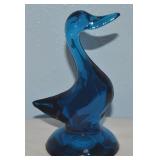 MCM Viking Epic Bluenique Art Glass Duck Figure