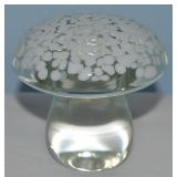 MCM Blown Confetti Speckled Art Glass Mushroom