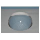 Vtg Polised Glass Magnifying Glass Paperweight