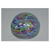 Vtg Kae Signed Studio Art Glass Ribbon Swirl Paper