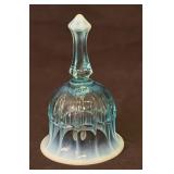 Vtg Fenton Blue Opalescent Art Glass Bell 6.5"