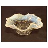 Jefferson Opalescent Glass Grape Vine Footed Bowl