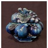 Vtg Inarco Japan Ceramic Mood Indigo Blue Lidded