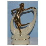 Vtg Gold & Lustre Art Pottery Scarf Dancer Figure