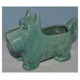 Vtg Turquoise Art Pottery Scottie Dog Creamer 5.25