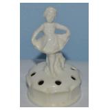 Vtg Coronet Art Pottery Girl Dancer Flower Frog