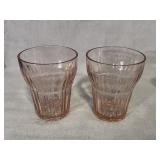 (2) Anchor Hocking Old Cafe Pink Glass Tumblers