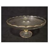 Jeannette Crystal Harp w/ Gold Trim Cake Stand