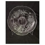Heisey Crystal Floral Low Gardenia Bowl - 12 5/8