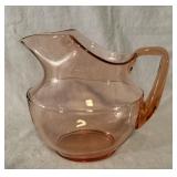 Cambridge Pink Optic Glass Oval Pitcher 7.5