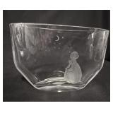 Vtg Orrefors Etched Crystal Wish to the Moon Vase