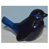 Vtg Fenton Dark Blue Sparrow Bird Figure 4w