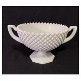 Vtg Westmoreland English Hobnail Milk Glass Footed