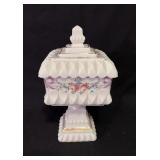Vtg Westmoreland Handpainted Milk Glass Wedding
