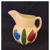 Vtg Watt Pottery No 16 Tulip Pattern Pitcher 6.5