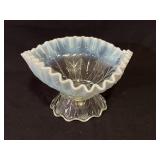Northwood Opalescent Glass Footed Bowl 7.25