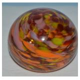 Vtg Signed "L" Confetti Studio Blown Art Glass