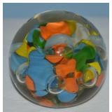 Vtg Art Glass Bullicante Scrambled Colors Paper