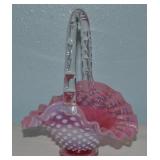 Vtg Fenton Cranberry Opalescent Hobnail Art Glass